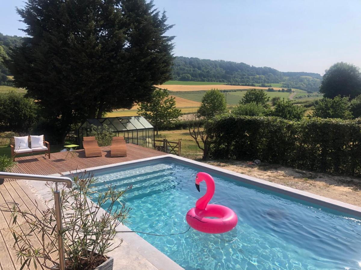 Freulleville Gite Piscine Jacuzzi Privatises Clos Valentin מראה חיצוני תמונה